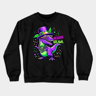 Mardi Grawr TRex Dino Costume Boys Kids Mardi Gras Crewneck Sweatshirt